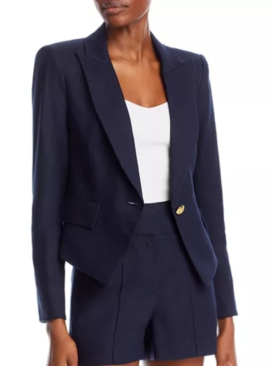 Veronica Beard Jackets & Blazers - Veronica Beard Navy Hosanna Dickey One Button Blazer